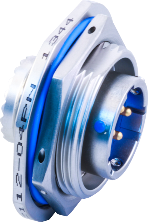 Jam Nut Mount Hermetic Receptacle with Series III Accessory Threads, Low Profile, MIL-DTL-38999 Series II Type, 232-101-H7