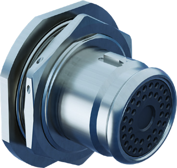 High-Speed Plug, Fixed Rear Panel-Mount Series, Roll-On / Roll-Off Nose, 253-044