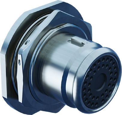 High-Speed Plug, Fixed Rear Panel-Mount Series, Roll-On / Roll-Off Nose, 253-052