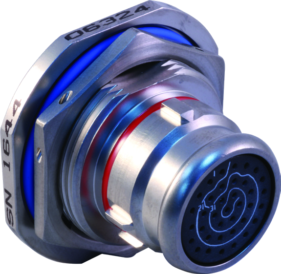 Hermetic Receptacle, Fixed Jam-Nut Mount, Roll-On / Roll-Off Nose, 253-022-H7