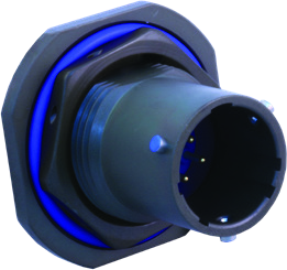Connector Jam-Nut Receptacle with Crimp-Removable Contacts, 240-381S