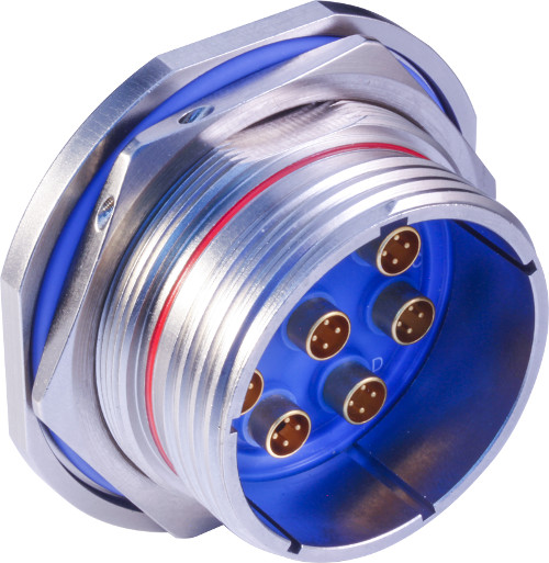 Hermetic Jam-Nut Mount with PC Tail Quadrax Contacts, 233-254